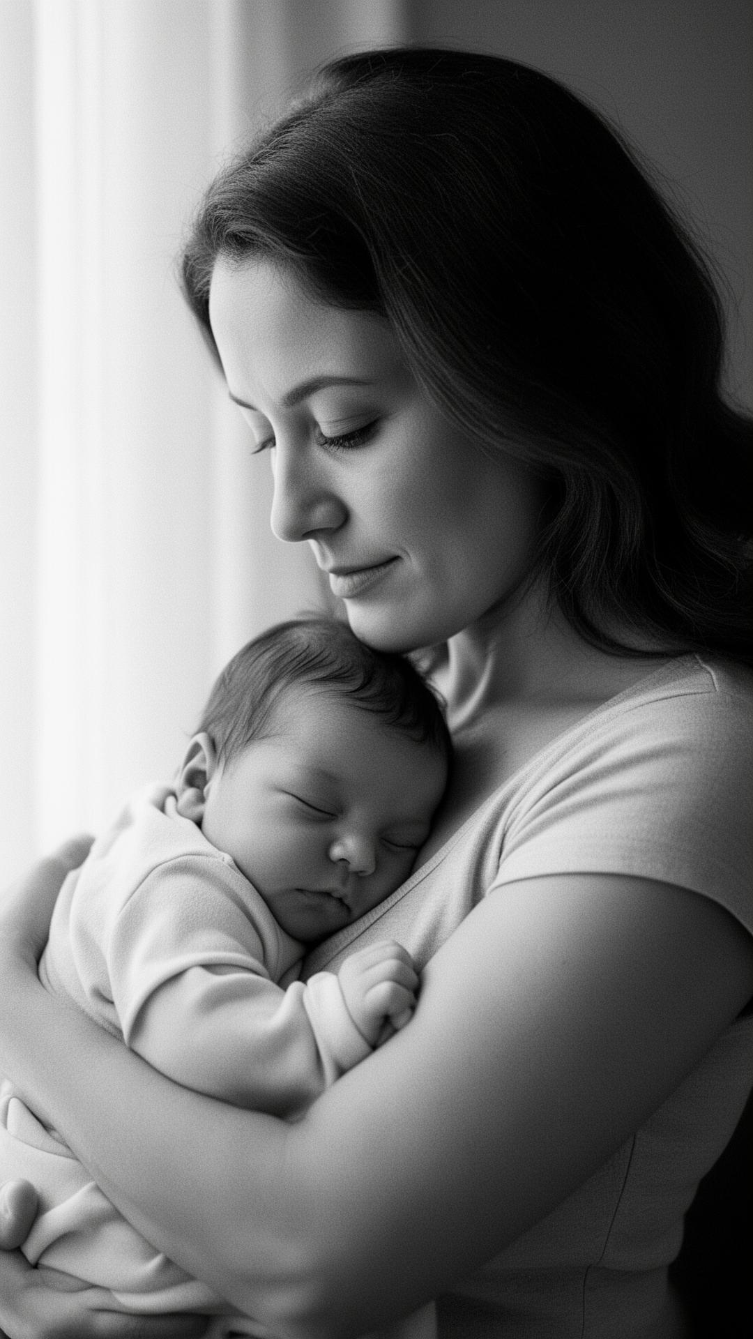 Mother holding her newborn